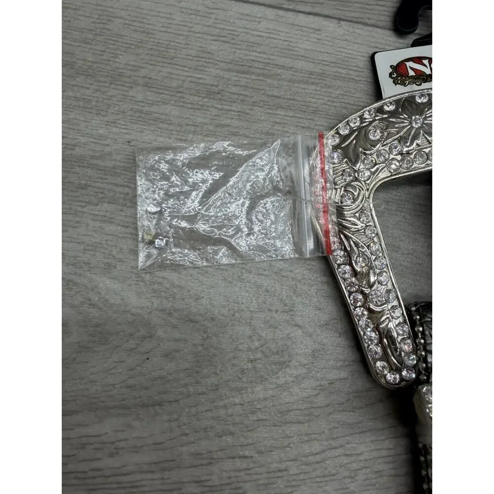 Nocona Rhinestone Western Belt Cross Embellishments New Large